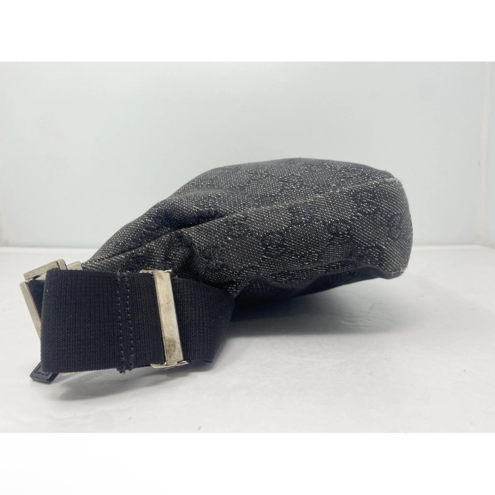 Gucci Black Denim Monogram Hobo Half Moon Shoulder Bag - Picture 6 of 14